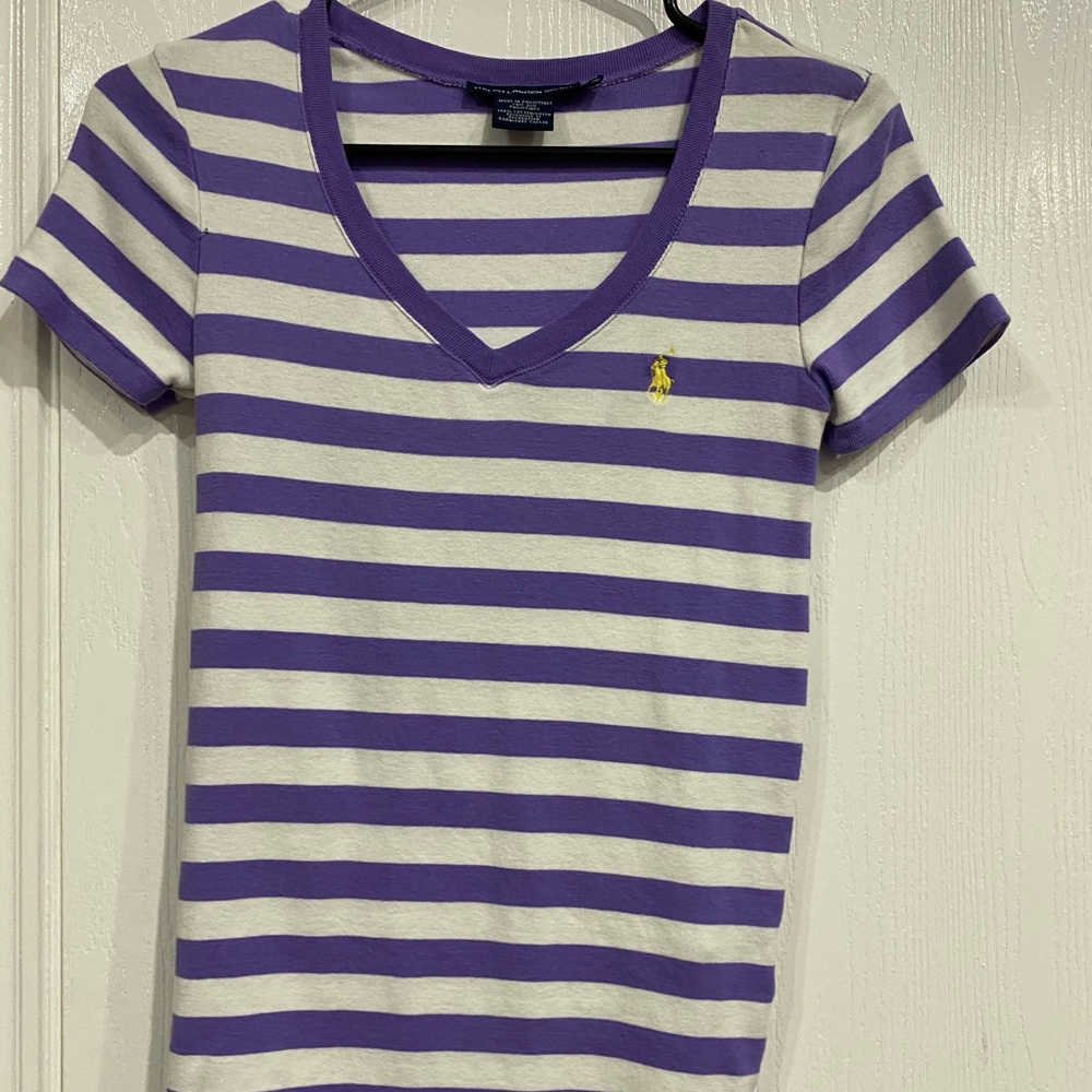 Striped Polo v-neck
